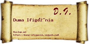Duma Ifigénia névjegykártya